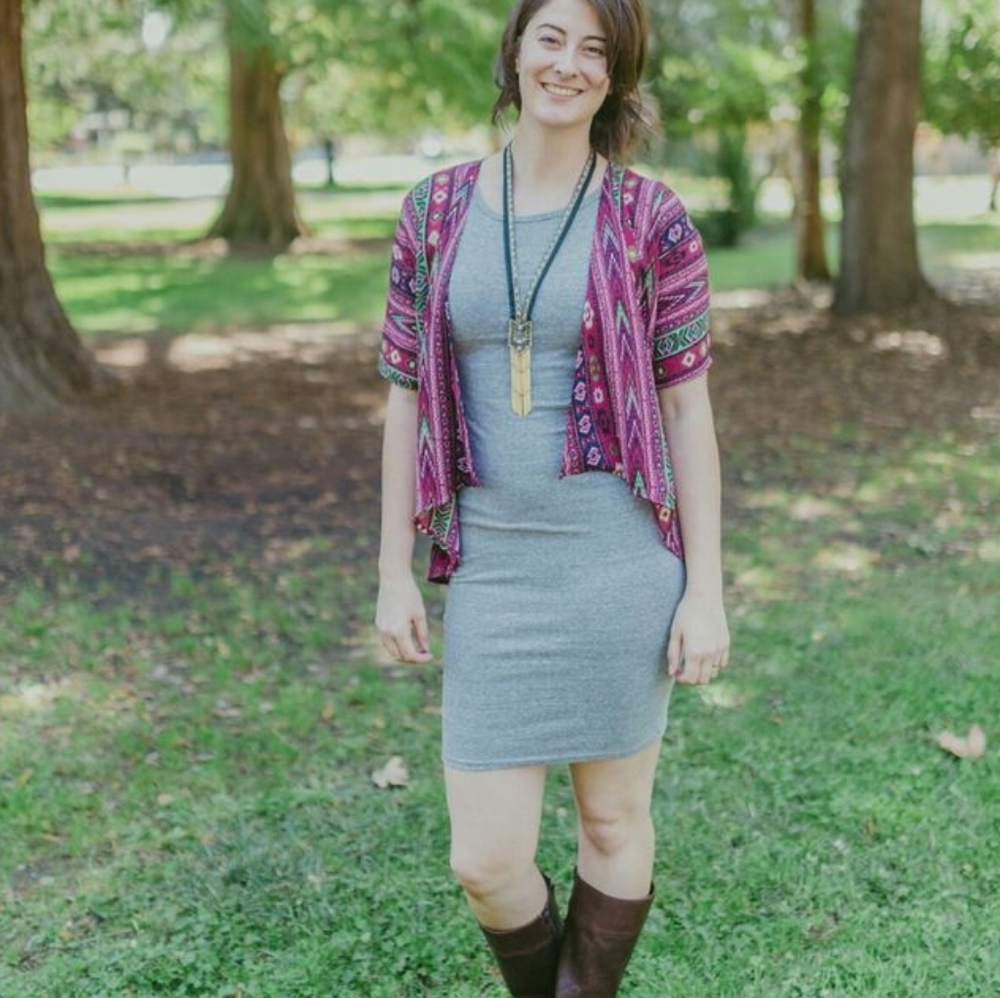 NWT LuLaRoe Julia Dress Gray Size M 🌈👗